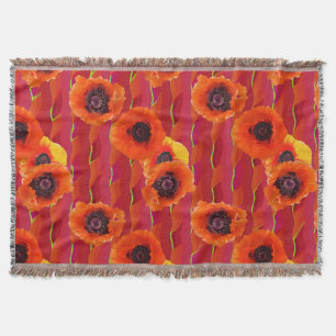 Lebhafte orientalische Poppies Decke