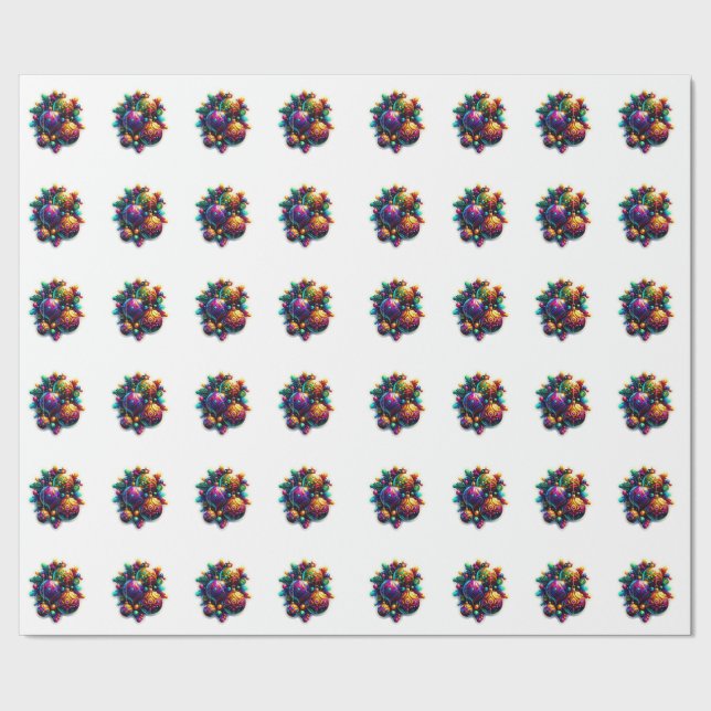 Lebhafte Ornamente und Kunst Geschenkpapier (Saum)