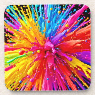 Lebhafte Paint Burst Energy Getränkeuntersetzer