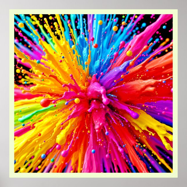 Lebhafte Paint Burst Energy Poster (Vorne)