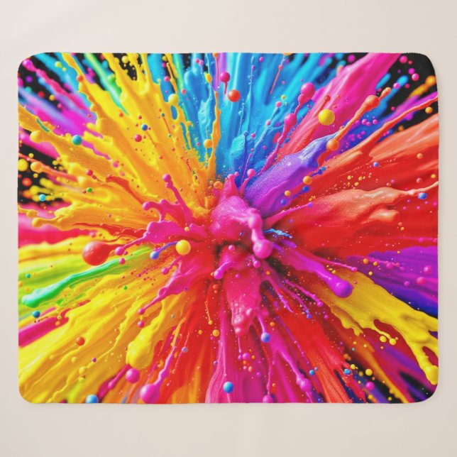 Lebhafte Paint Burst Energy Sherpadecke (Vorderseite (Horizontal))