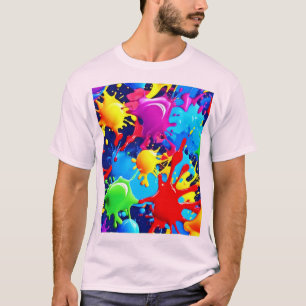 Lebhafte Paint-Spritzer: Eine fette Farbenanweisun T-Shirt