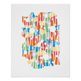 Lebhafte Panels: Najavo Southwest Geometrics Poster