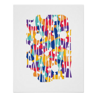Lebhafte Panels: Team Spirit Geometrics Poster