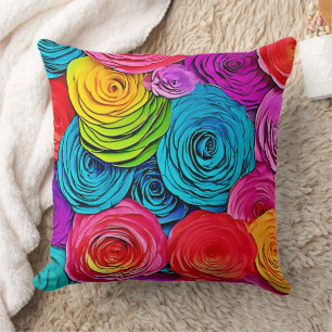 Lebhafte Paper-Rose Kissen