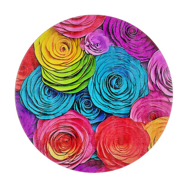 Lebhafte Paper-Rose Schneidebrett (Vorderseite)