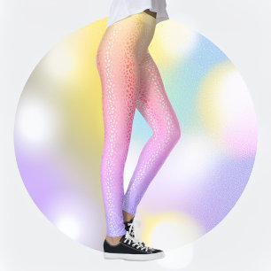 Lebhafte Pastel Gradient Leopard Print Leggings