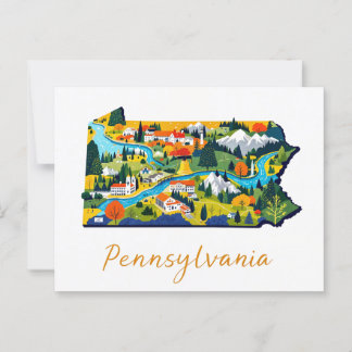 Lebhafte Pennsylvania Landschaft Kunst, Dichtung u Postkarte