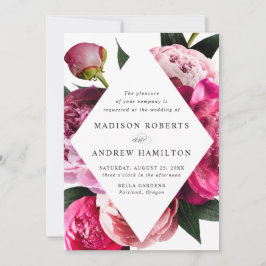 Lebhafte Peonies Diamantblütendecke Einladung