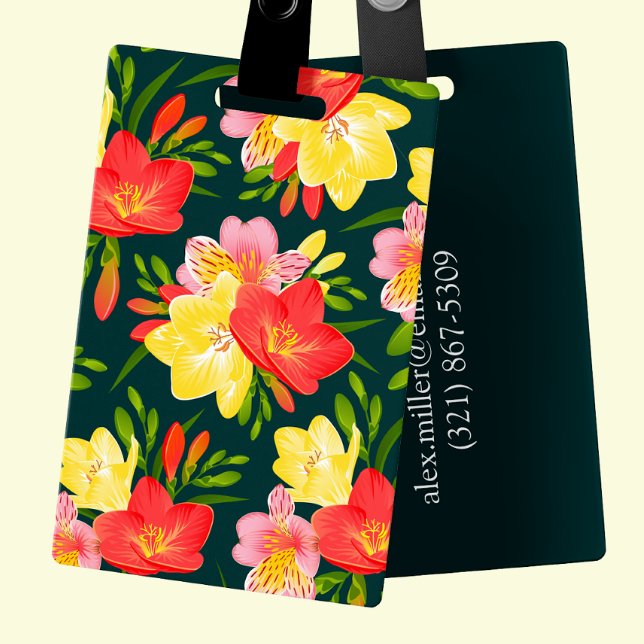 Lebhafte, personalisierbare tropische Flora Gepäckanhänger (Von Creator hochgeladen)