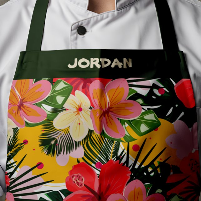 Lebhafte, personalisierbare tropische Flora Schürze (Von Creator hochgeladen)
