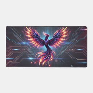 Lebhafte Phoenix-Schreibtischmatte | Farbenfrohe S Schreibtischunterlage