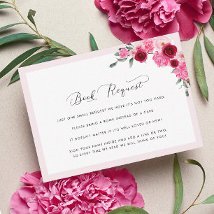 Lebhafte Pink Floral Xmas Buchanfrage Kinderdusche Begleitkarte