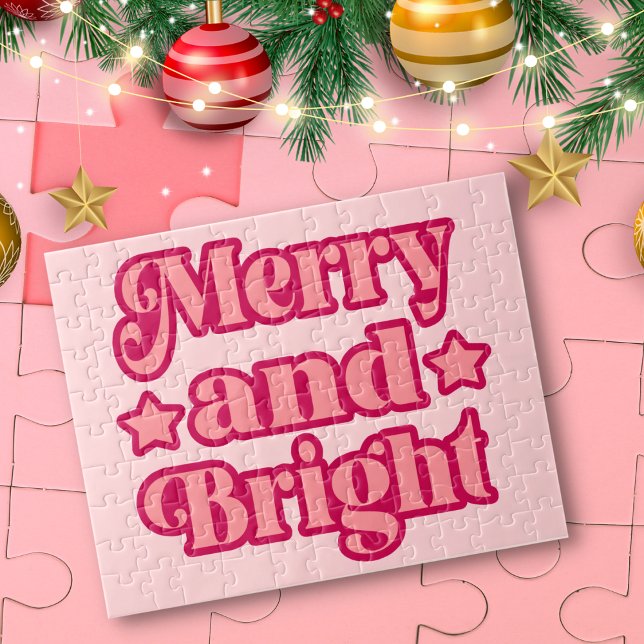 Lebhafte Pink Merry und helle Weihnachten Puzzle (Von Creator hochgeladen)