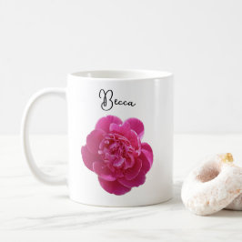 Lebhafte Pink Peony Blume personalisierte Mug Kaffeetasse