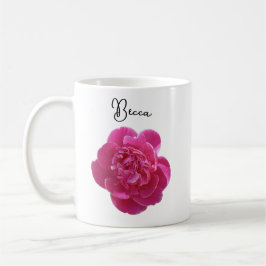 Lebhafte Pink Peony Blume personalisierte Mug Kaffeetasse