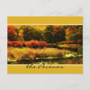 Lebhafte Poconos-Herbstlandschaft Postkarte