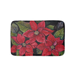 Lebhafte Poinsettia in Wasserfarbe Badematte