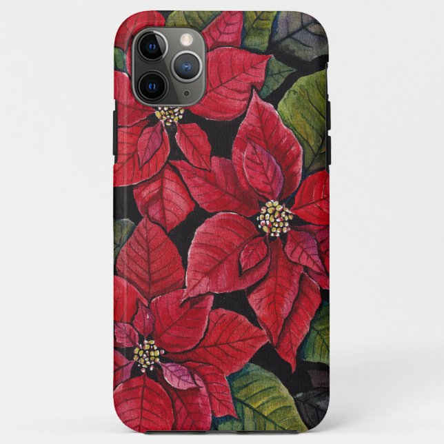 Lebhafte Poinsettia in Wasserfarbe Case-Mate iPhone Hülle (Rückseite)