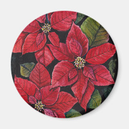 Lebhafte Poinsettia in Wasserfarbe Magnet