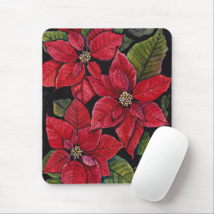 Lebhafte Poinsettia in Wasserfarbe Mousepad