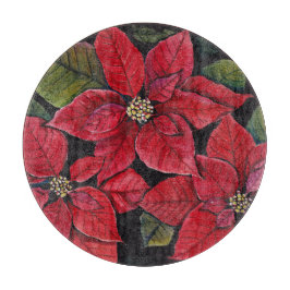 Lebhafte Poinsettia in Wasserfarbe Schneidebrett