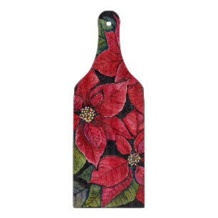 Lebhafte Poinsettia in Wasserfarbe Schneidebrett