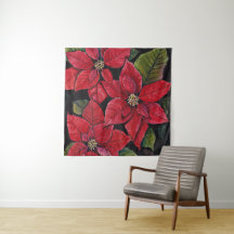 Lebhafte Poinsettia in Wasserfarbe