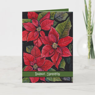 Lebhafte Poinsettias in Wasserfarbe Karte