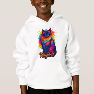 Lebhafte Pop-Art Ragdoll Cat - farbenfrohe Neon St Hoodie