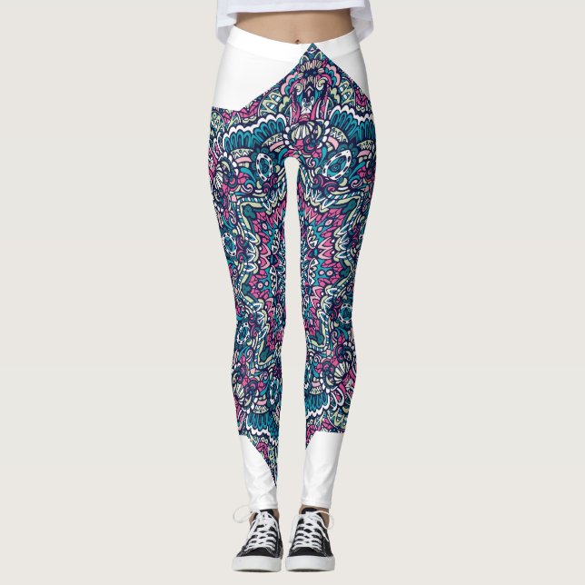 Lebhafte Psychedelic Mandala Dream Leggings (Vorderseite)