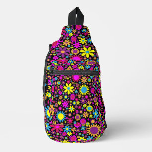 Lebhafte psychedelische Blume in Bloom-67566 Crossbody Bag
