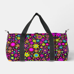 Lebhafte psychedelische Blume in Bloom-67566 Duffle Bag