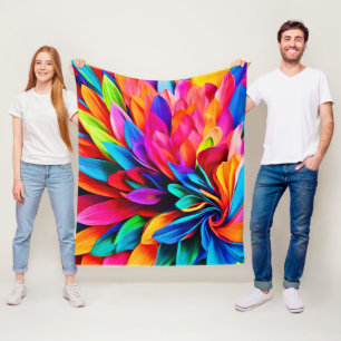 Lebhafte Rainbow-Blume Abstrakt Fleecedecke