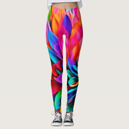 Lebhafte Rainbow-Blume Abstrakt Leggings