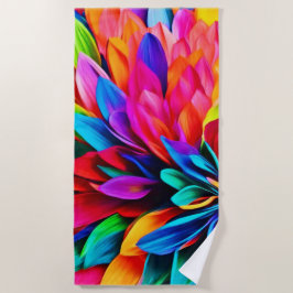 Lebhafte Rainbow-Blume Abstrakt Strandtuch