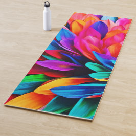 Lebhafte Rainbow-Blume Abstrakt Yogamatte