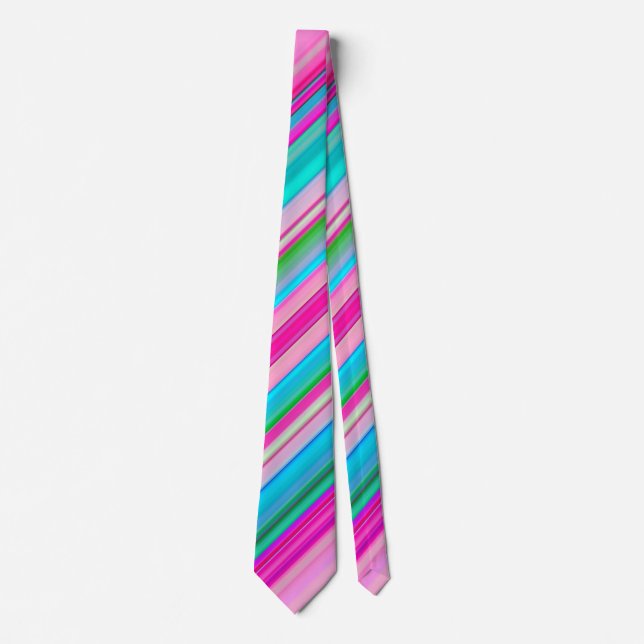 Lebhafte Rainbow-Farben Streifen Muster-21056 Krawatte (Vorderseite)