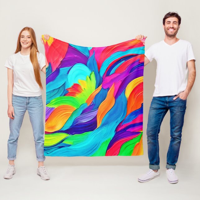 Lebhafte Rainbow-Wirbel Abstrakt Art Fleecedecke (Beispiel)