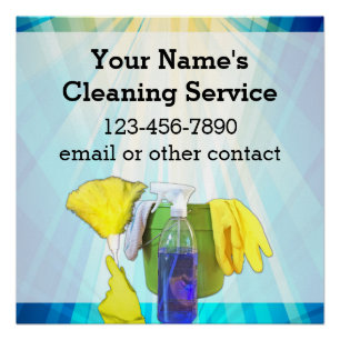 Lebhafte Rays Custom Cleaning Service Business Poster