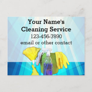 Lebhafte Rays Custom Cleaning Service Business Postkarte