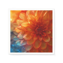 Lebhafte Red Dahlia Blume Paper Napkin