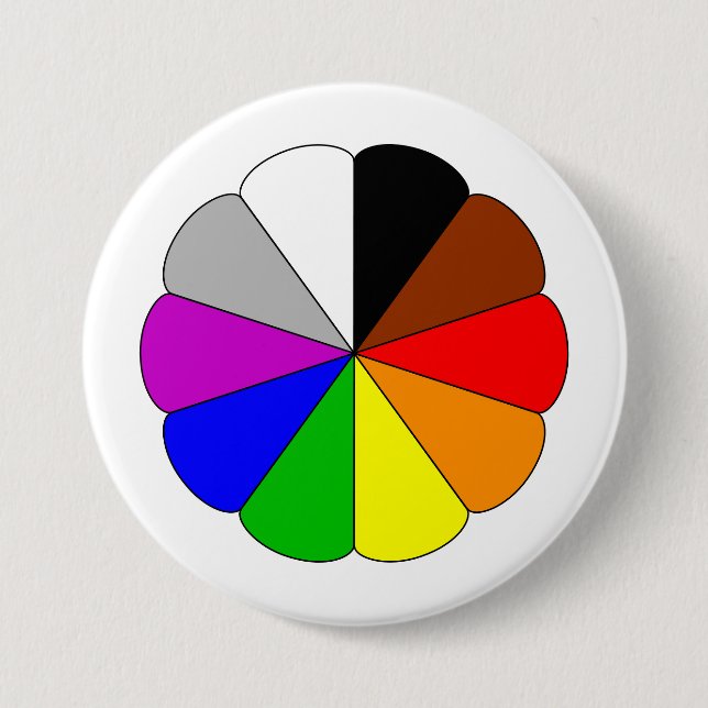 Lebhafte Regenbogenschaltflächen - farbenfroh und  Button (Vorderseite)