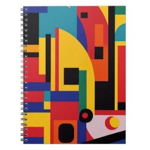 Lebhafte Retro geometrische Abstrakte Kunst Notizblock