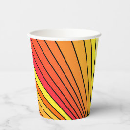 Lebhafte Retrogelbe bis rote Linien Pappbecher