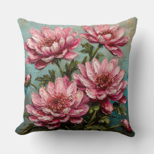 Lebhafte rosa Chrysanthemum-Blume Kissen