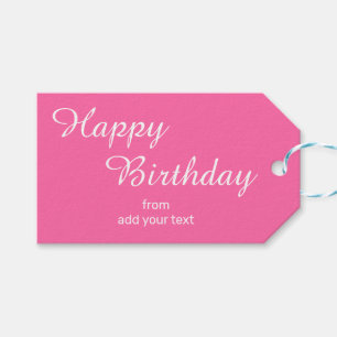 Lebhafte rosa Geburtstagsgeschenke Tags Geschenkanhänger