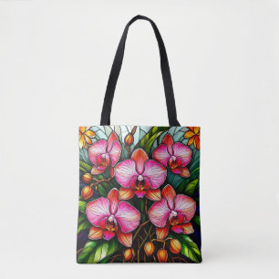 Lebhafte rosa Orchideen in festem Glas