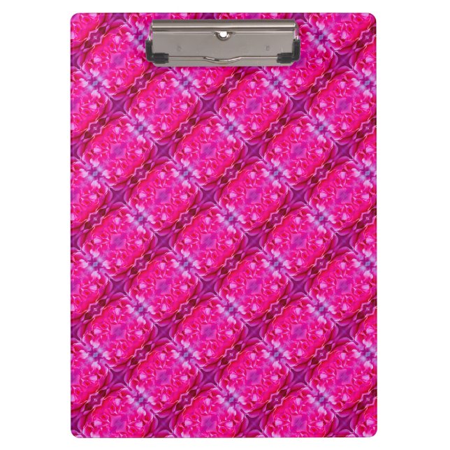 Lebhafte Rosa Rosenblätter M-große Blumenmuster Klemmbrett (Vorderseite)