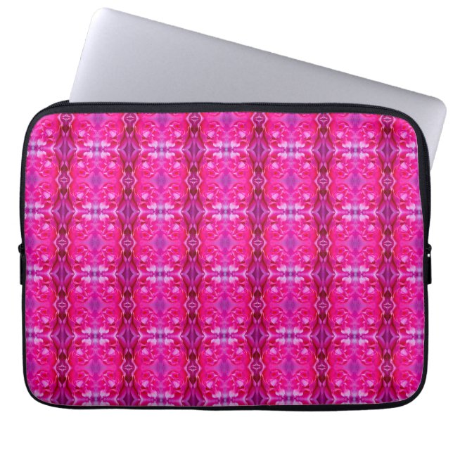 Lebhafte Rosa Rosenblätter M-große Blumenmuster Laptopschutzhülle (Vorderseite)